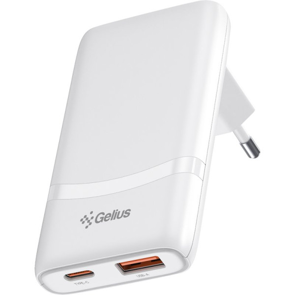 Фото - Мережевий зарядний пристрій Gelius VoltX GP-HC067 GaN 65W 1USB + 1Type-C White (101284)
