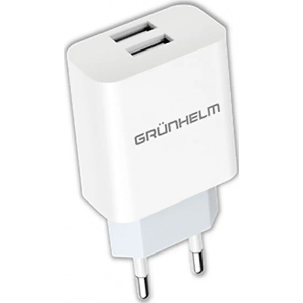 Фото - Мережевий зарядний пристрій Grunhelm GWC-02 2xUSB White