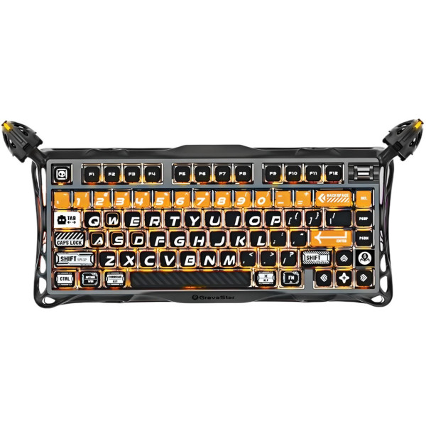 Фото - Клавіатура бездротова ігрова GravaStar Mercury K1 Pro 80keys, GravaStar x Kailh Speedy Mint, BT/WL/USB, CyberFlare (GS_K1_PRO_BO_BLK)