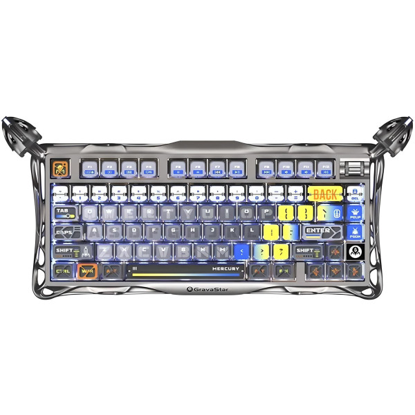 Фото - Клавиатура беспроводная игровая GravaStar Mercury K1 Pro 80keys, GravaStar x Kailh Speedy Mint, BT/WL/USB, Interstellar Silver (GS_K1_PRO_S_CGRY) Фото - Клавиатура беспроводная игровая GravaStar Mercury K1 Pro 80keys, GravaStar x Kailh Speedy Mint, BT/WL/USB, Interstellar Silver (GS_K1_PRO_S_CGRY)