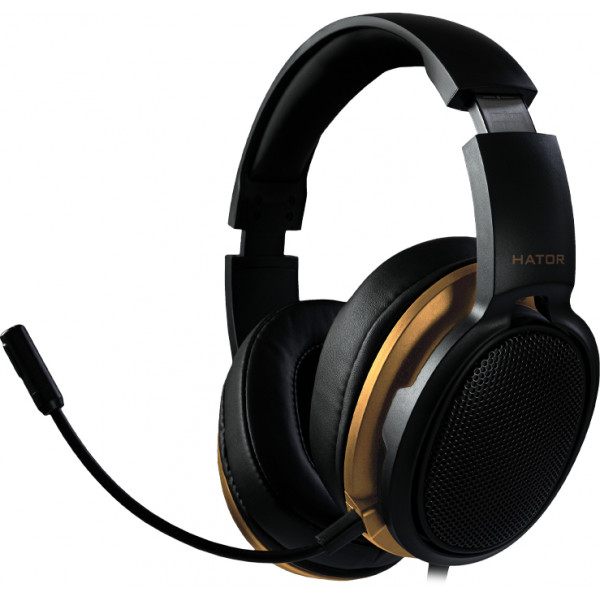 Фото - Гарнитура проводная игровая Hator Hellraizer Black/Gold (HTA-813) Фото - Гарнитура проводная игровая Hator Hellraizer Black/Gold (HTA-813)
