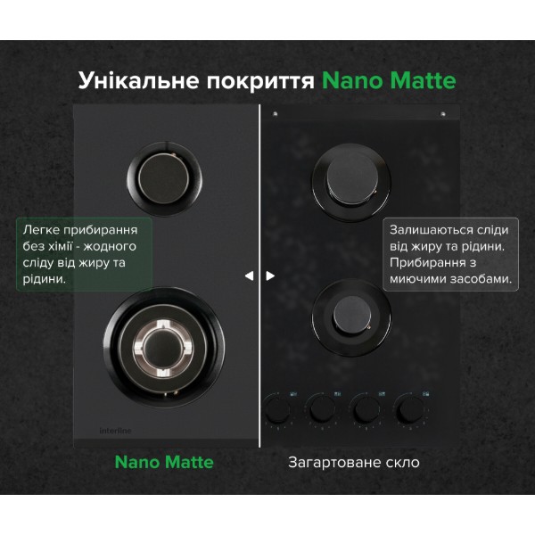 Фото - Варильна поверхня газова Interline HGG 760 FGT BA Nano Matte