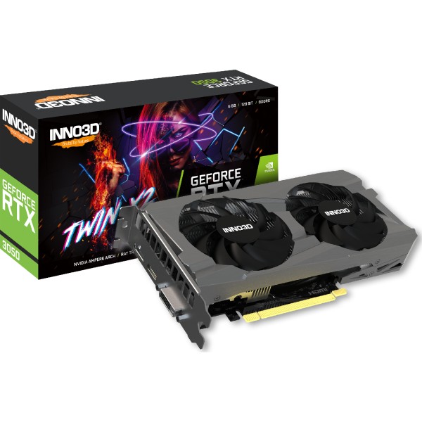 Фото - Видеокарта Inno3D NVIDIA GEFORCE RTX 3050 6GB TWIN X2 V2 (N30502-06D6-1880VA60) Фото - Видеокарта Inno3D NVIDIA GEFORCE RTX 3050 6GB TWIN X2 V2 (N30502-06D6-1880VA60)