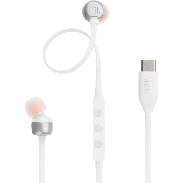 Фото - Навушники вкладиші дротові JBL Tune 310C USB-C White (JBLT310CWHT)