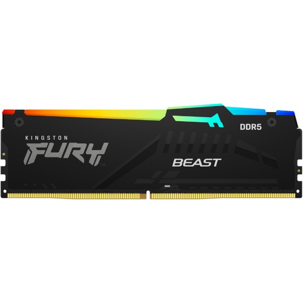 Фото - Память DDR Kingston 64GB 5200MT/s DDR5 CL40 DIMM (Kit of 2) FURY Beast RGB (KF552C40BB2AK2-64)