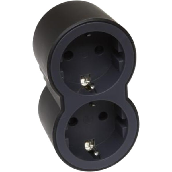 Фото - Разветвитель 220В Legrand 2 sockets Black (694517)