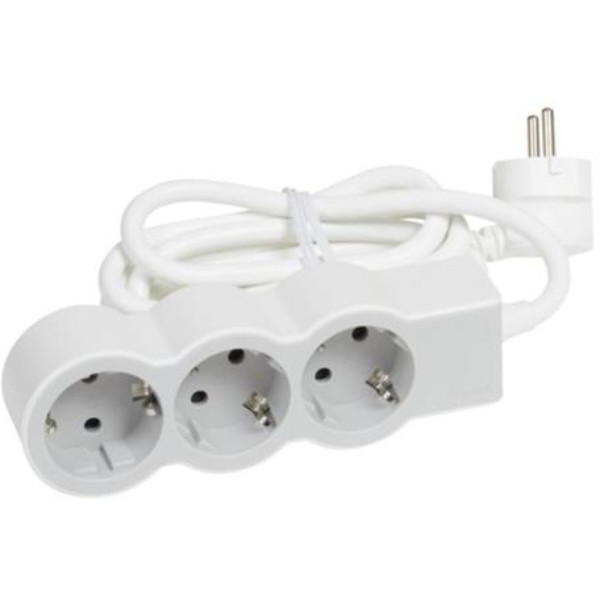 Фото - Подовжувач 220В Legrand STANDARD 3x2K+3 sockets 3 m White/Grey (694559)