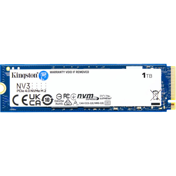 Фото - SSD-накопичувач внутрішній Kingston NV3 1TB M.2 2280 NVMe PCIe 4.0 x4 3D NAND (SNV3S/1000G)
