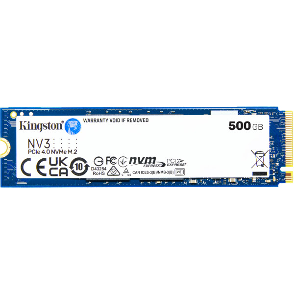 Фото - SSD-накопичувач внутрішній Kingston NV3 500GB M.2 2280 NVMe PCIe 4.0 x4 3D NAND (SNV3S/500G)