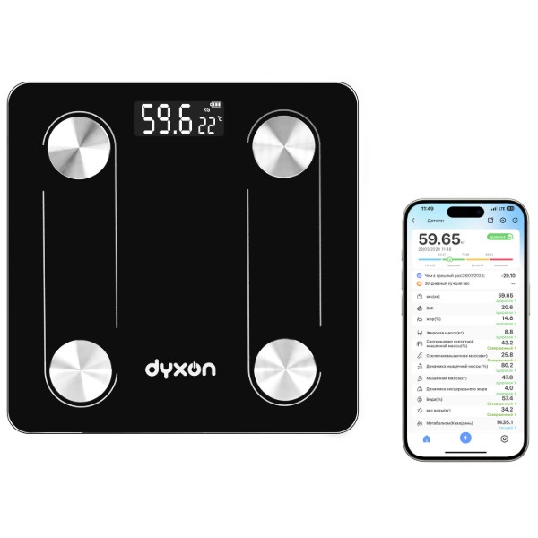 Фото - Смарт-ваги підлогові Dyxon MEGASCALES 100 Black (DXNVGMGSCLS100B)