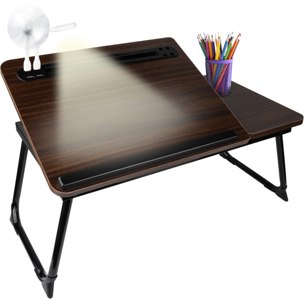 Фото - Стіл для ноутбука Dyxon Transformix 3 USB LED Fan Black-Walnut (DXNSTMX3BWL)