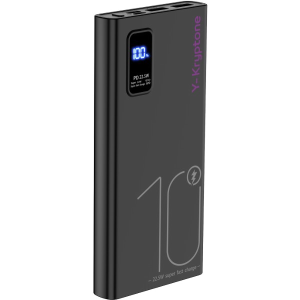 Фото - Батарея мобильная Y-Kryptone GT-19 10000 mAh QC3.0 22.5W Fast Charge Black (YK-GT19-B)