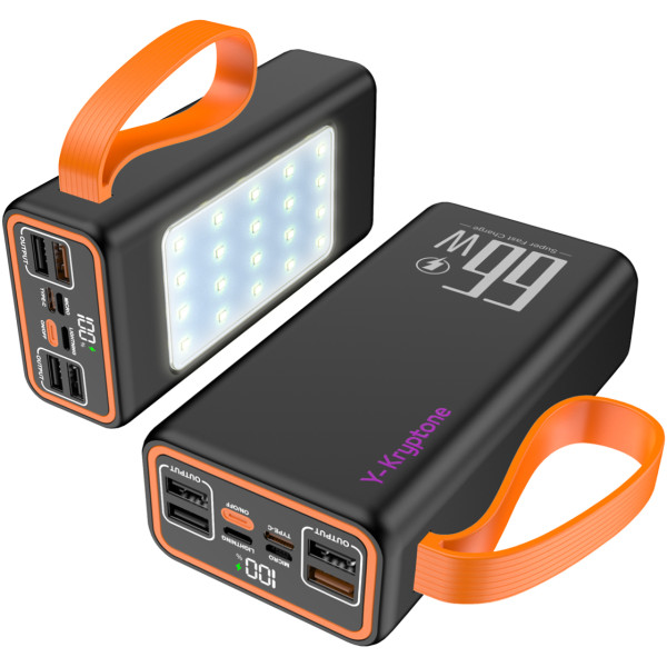 Фото - Батарея мобільна Y-Kryptone GT-32 LED Light 30000 mAh QC3.0 22.5W 66W Super Fast Charge Black (YK-GT32L-B)