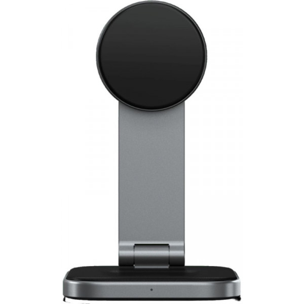 Фото - Бездротовий зарядний пристрій Satechi 2-in-1 Foldable Qi2 Wireless Charging Stand Space Gray (ST-Q21FM)