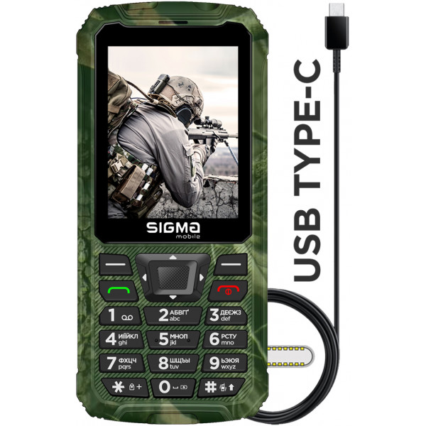 Фото - Мобільний телефон Sigma mobile X-treme PR68 TYPE-C Khaki