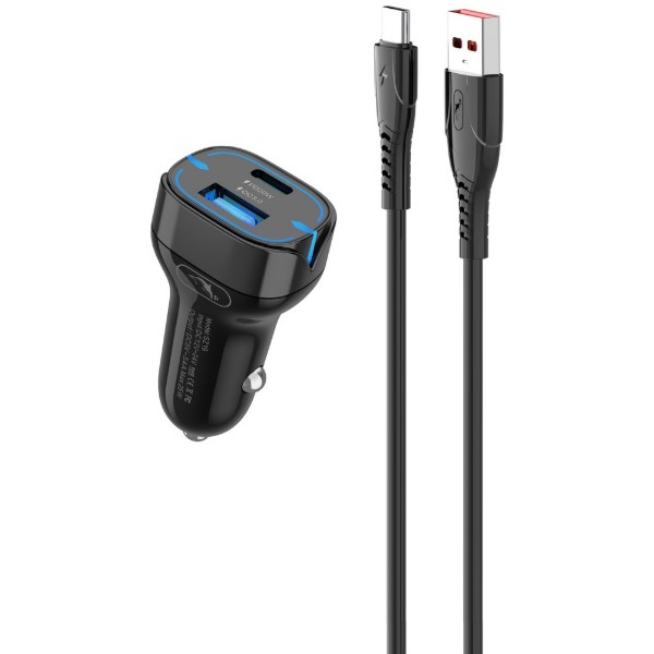 Фото - Автомобильное зарядное устройство SkyDolphin SZ19T PD 20W+QC3.0 20W Black (SDAZP-000104)+кабель Type-C Фото - Автомобильное зарядное устройство SkyDolphin SZ19T PD 20W+QC3.0 20W Black (SDAZP-000104)+кабель Type-C