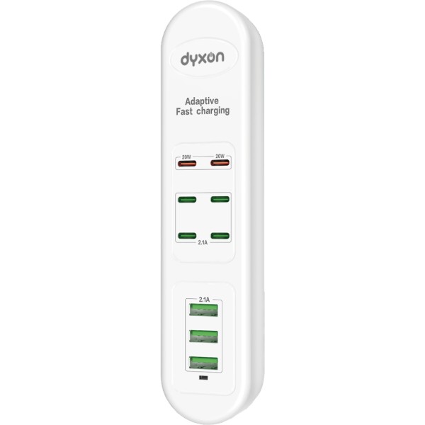 Фото - Сетевой фильтр Dyxon US-D02 55W 6xUSB-C (PD)+3xUSB-A FAST CHARGER 2m White (DXN-USD02-55W-2M-W)