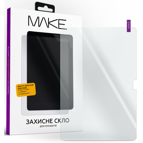 Фото - Защитное стекло для планшета MAKE For Apple iPad 11" 2026 (A19)/2025 (A16) (MGT-AI1126/25)