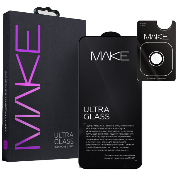 Фото - Захисне скло для смартфону MAKE Apple iPhone 17 Air Ultra+ Glass (MGUP-AI17A)