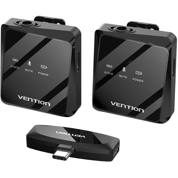Фото - Микрофон для смартфона Vention USB-C 2-Pack Wireless Lavalier Black (NCBB0)