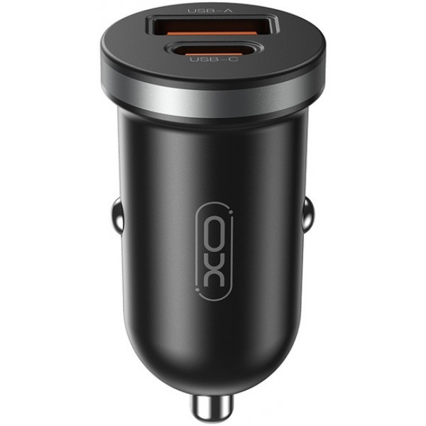 Фото - Автомобільний зарядний пристрій XO CC56 30W Mini Car Charger Type-C PD + USB-A (CC56_Black)