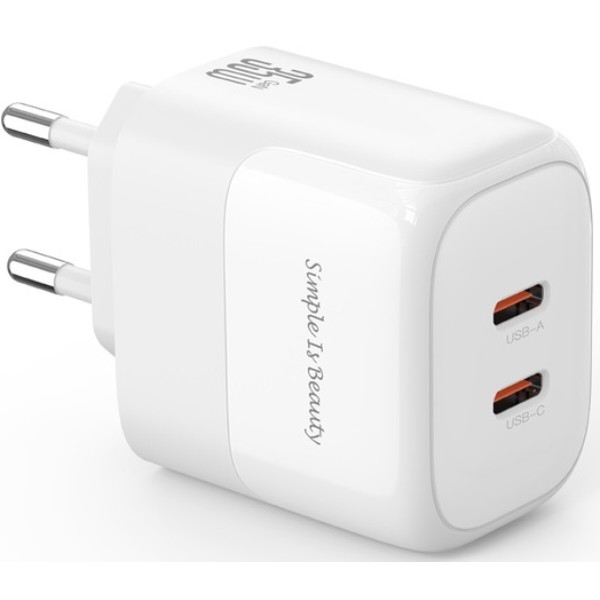 Фото - Мережевий зарядний пристрій XO L140 - 35W PD Dual port USB-C (L140_White)