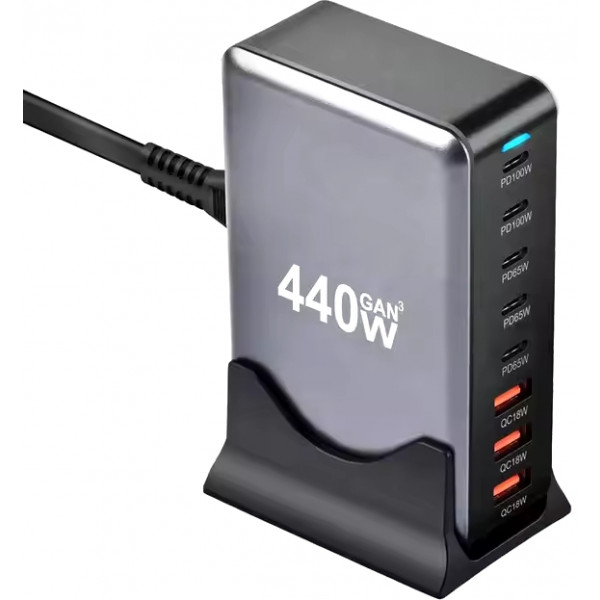 Фото - Мережевий зарядний пристрій XOKO Gan3 440W EU (QC-400)