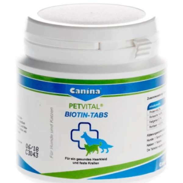 Фото - Витаминная добавка для собак Canina и кошек PETVITAL Biotin-Tabs 100 гр (4027565702008)
