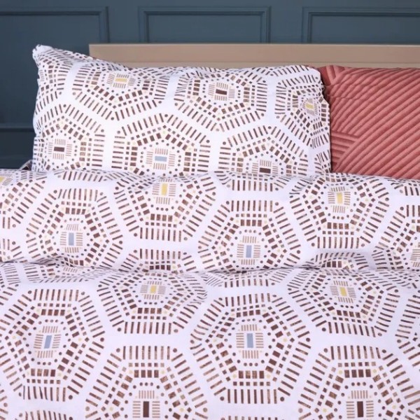 Фото - Комплект постельного белья MirSon Бязь 17-0739 Amber Geometrics 175х210 см (2200010842609)