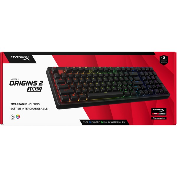 Фото - Клавіатура дротова ігрова HyperX Origins 2 1800 HX Red USB Black (B4QS4AA)