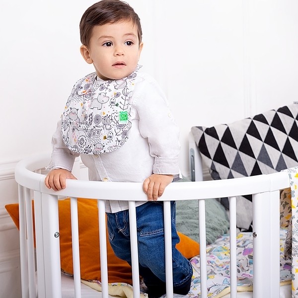 Фото - Нагрудник тканинний ЕКО ПУПС з кишенею Eсo Cotton Premium р. 21х30 Бегемот (ЕРВ-005)