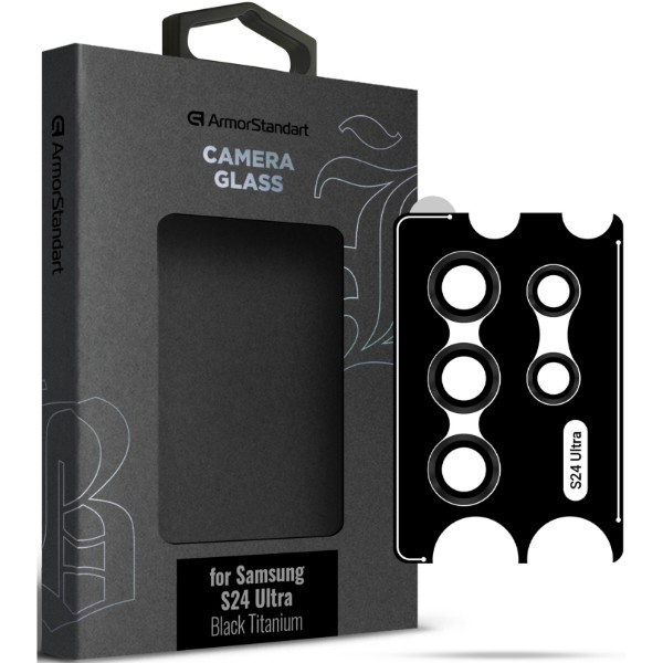 Фото - Захисне скло для смартфону Armorstandart для камери Supreme Black Icon for Samsung S24 Ultra Black Titanium (ARM76602)