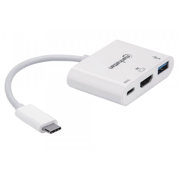 Фото - Хаб USB Intracom USB3.1 Type-C HDMI/USB 3.0/PD 60W 4-in-1 White (152945)