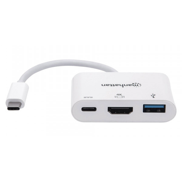 Фото - Хаб USB Intracom USB3.1 Type-C HDMI/USB 3.0/PD 60W 4-in-1 White (152945)