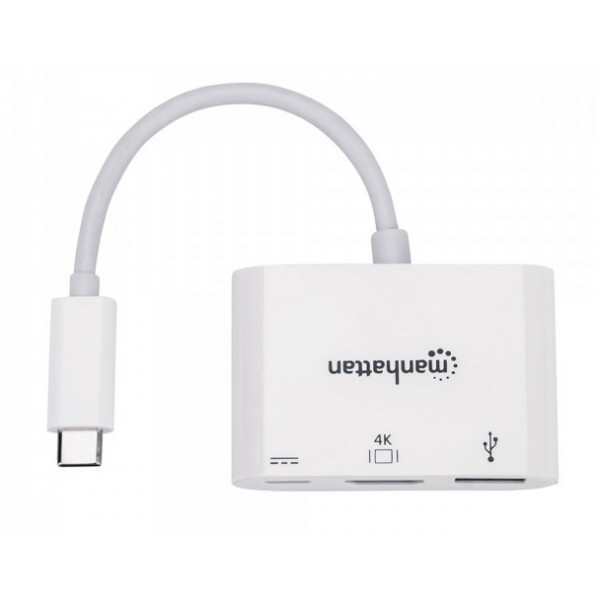 Фото - Хаб USB Intracom USB3.1 Type-C HDMI/USB 3.0/PD 60W 4-in-1 White (152945)