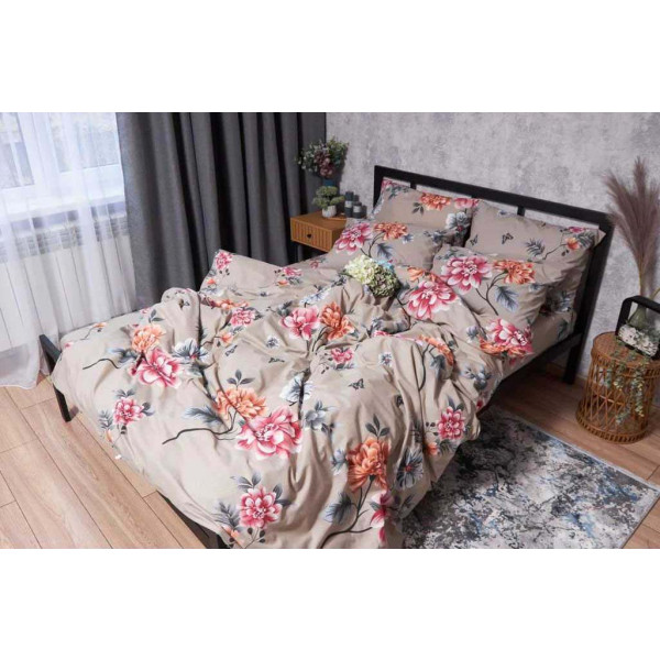 Фото - Комплект постільної білизни Moon&Star Бязь Gold Люкс Peony Brown 160х220х2 нав. 2х50х70 (MS-820001909)