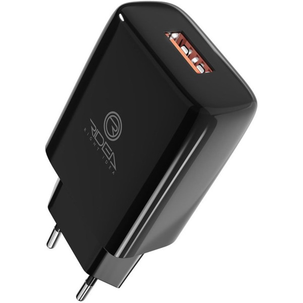 Фото - Мережевий зарядний пристрій Ridea Element Lightning 2.1 A Black (RW-11311)