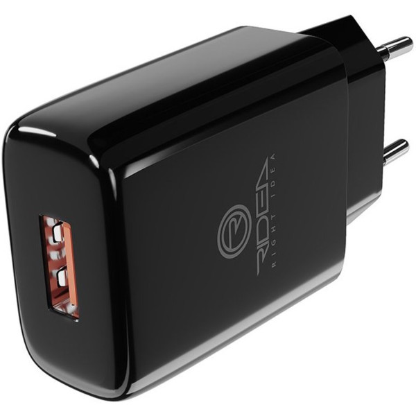 Фото - Мережевий зарядний пристрій Ridea Element Lightning 2.1 A Black (RW-11311)