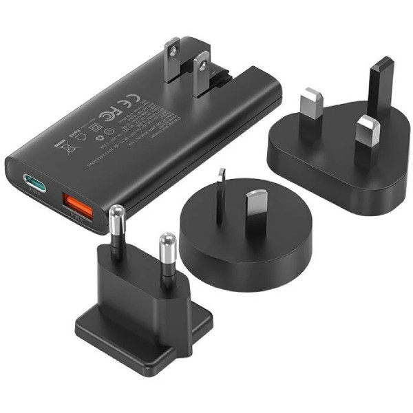 Фото - Мережевий зарядний пристрій Choetech 2xUSB 65W GaN USB-C+USB-A (PD6011-EU-BK)