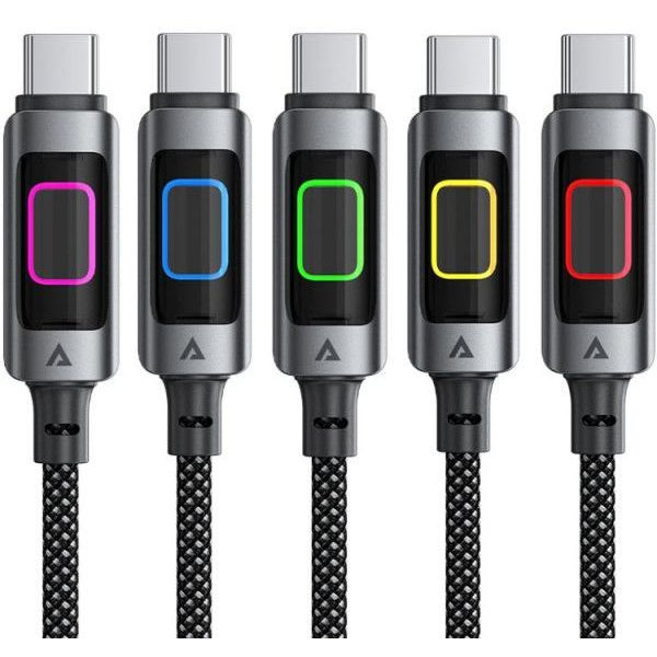 Фото - Кабель AceFast USB 2.0 Type-C M-M, 1.2 м 60W C21-03 Black (6974316284666)