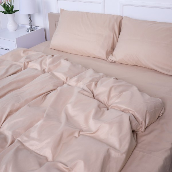 Фото - Комплект постільної білизни MirSon №15-1214 Warm Sand Mikrosatin Premium 200х220 см (2200007230891)