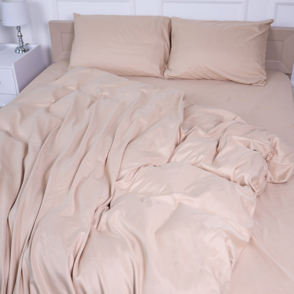 Фото - Комплект постільної білизни MirSon №15-1214 Warm Sand Mikrosatin Premium 160х220 см (2200007230860)