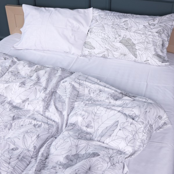 Фото - Наволочка MirSon 22-1427 Leafsong white 60х60 см (2200011246536)
