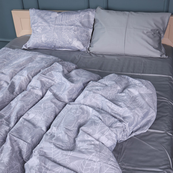 Фото - Наволочка MirSon 22-1428 Leafsong gray 70х70 см (2200011246901)