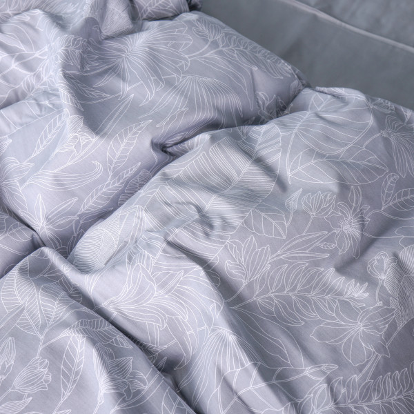 Фото - Наволочка MirSon 22-1428 Leafsong gray 70х70 см (2200011246901)