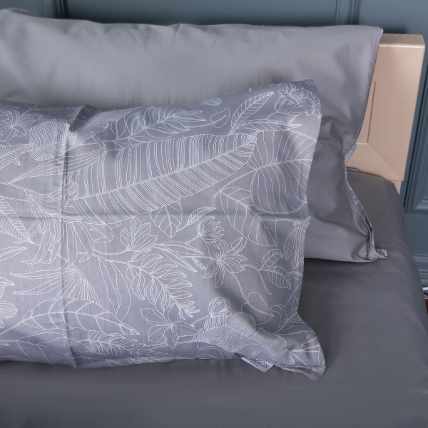 Фото - Наволочка MirSon 22-1428 Leafsong gray 70х70 см (2200011246901)