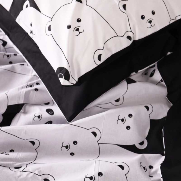 Фото - Комплект постільної білизни дитячий MirSon 110х140 см 17-4849 White bear Бязь (2200009583971)