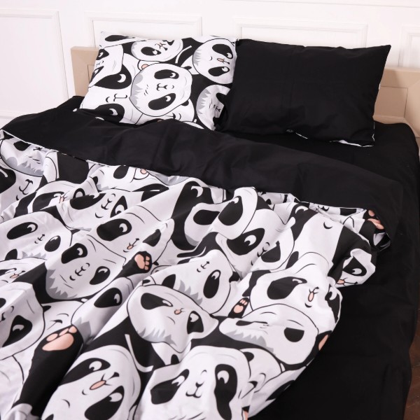 Фото - Комплект постельного белья MirSon 143х210 см 17-4850 Panda Бязь (2200009584626)