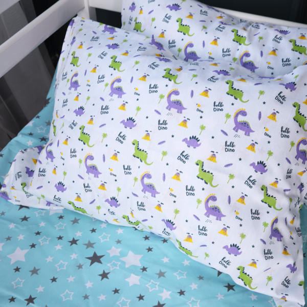 Фото - Наволочка MirSon 18-0001 Hello Dino Бязь 70х70 см (2200010259506)