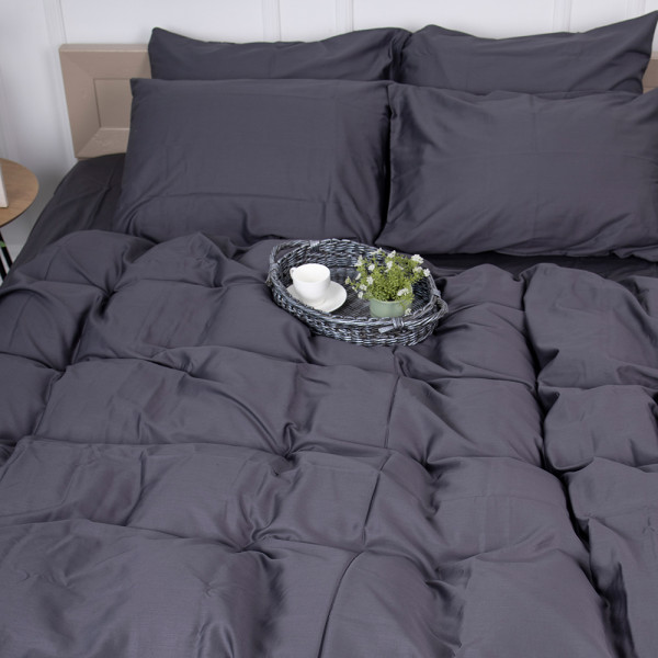 Фото - Комплект постільної білизни MirSon Сатин Iron 0240 Grey 200х220 (2200000671660)